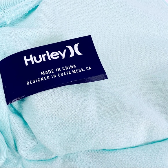 Hurley One Piece Cut-Out Ruffle Swimsuit Sea Foam Tiffany Blue M NWT - Picture 10 of 11